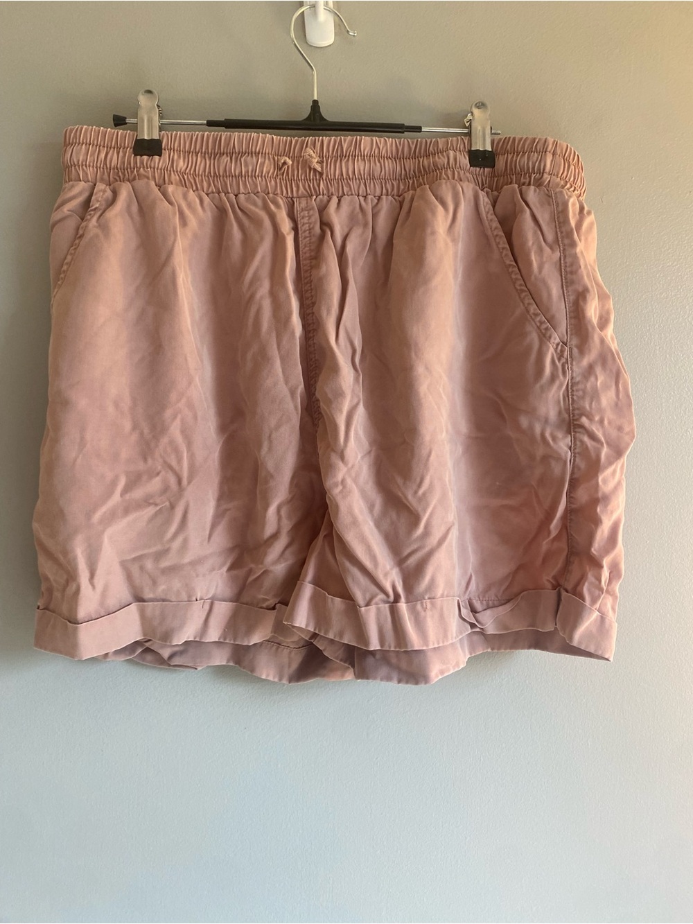 Universal Thread Satin Athletic Shorts in Blush Pink
